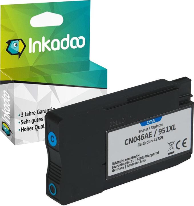 Produktbild Inkadoo Kompatibel Tinten für HP CN046AE 950XL/951XL OfficeJet Pro 251 276 8100 8600 8630 8640 8660 (C)