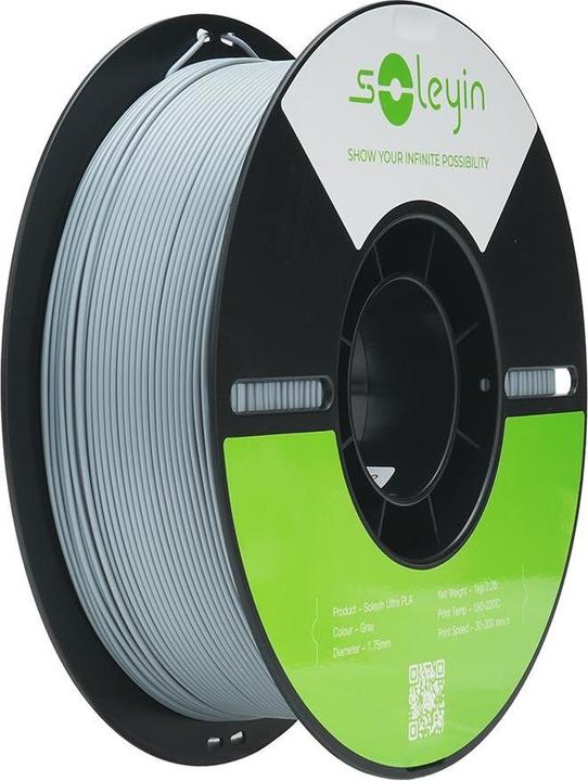 Image du produit Creality Filament Soleyin Ultra-PLA Grau 1.75 mm 1.29 kg (PLA, 1.75 mm, 1290 g, Gris)