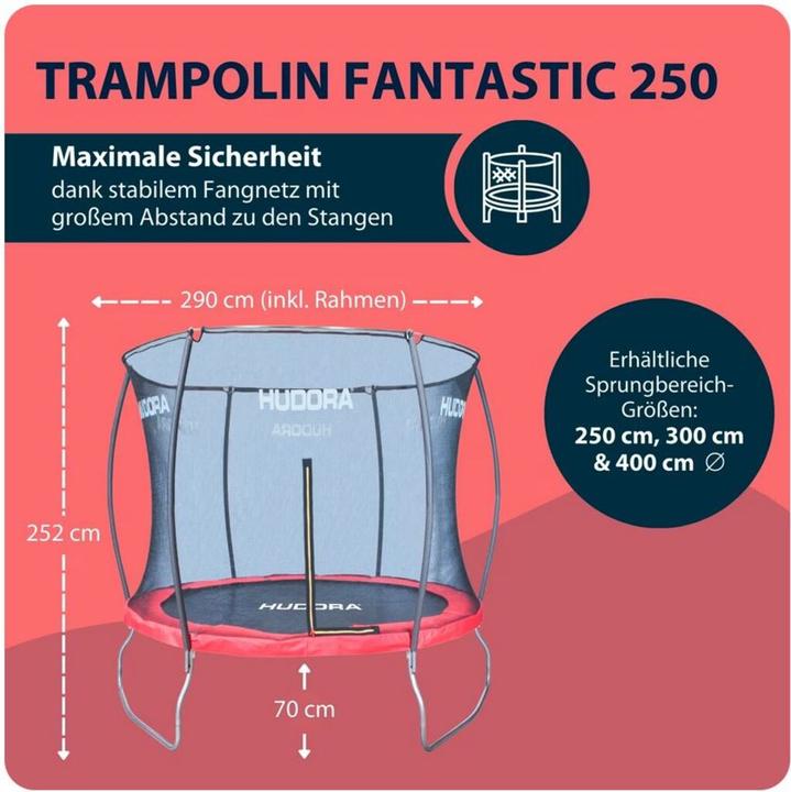 Produktbild Hudora Fantastic Trampolin 250V (250 cm)