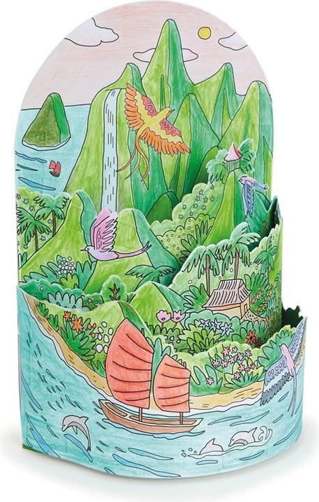 Image du produit Djeco Coloriage diorama 3D île