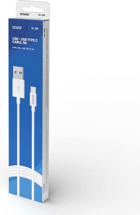 Image du produit Savio CL-125 Câble USB USB 2.0 USB A USB C (1 m, USB 2.0)
