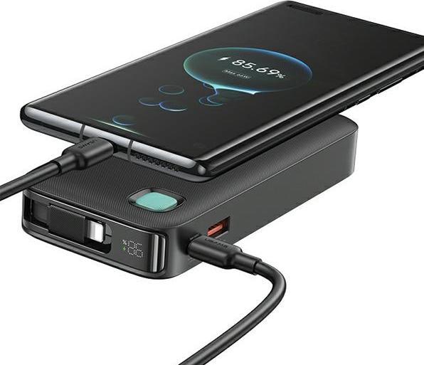 Immagine prodotto Usams Powerbank ze zwijanym kablem Retrattile Lightning 10000 mAh PD 20W Fast Charge XY Series biał (10000 mAh, 50 W)