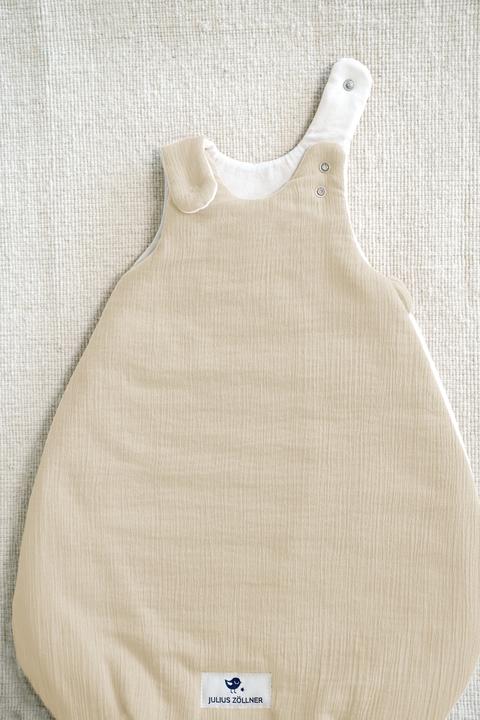 Actual product image Julius Zöllner Baby All Year Sleeping Bag Muslin Sand Gr. 62/68 (68 cm)