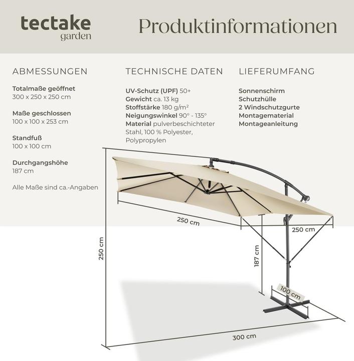 Actual product image tectake Apollon (2.50 m)