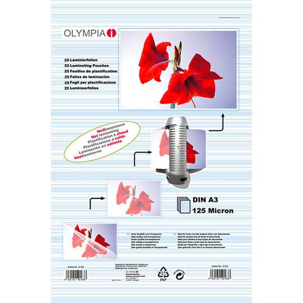 Actual product image Olympia 1x25 laminating foils DIN A3 125 micron (A3, 25 Piece, 125 µm)