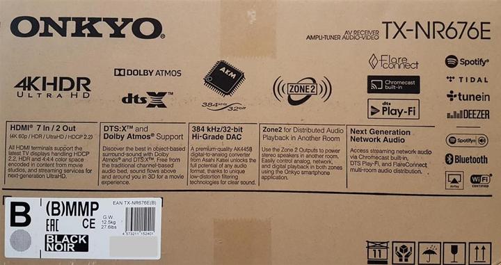 Actual product image Onkyo Tx-Nr676e (7.2 channels, FM, MW)