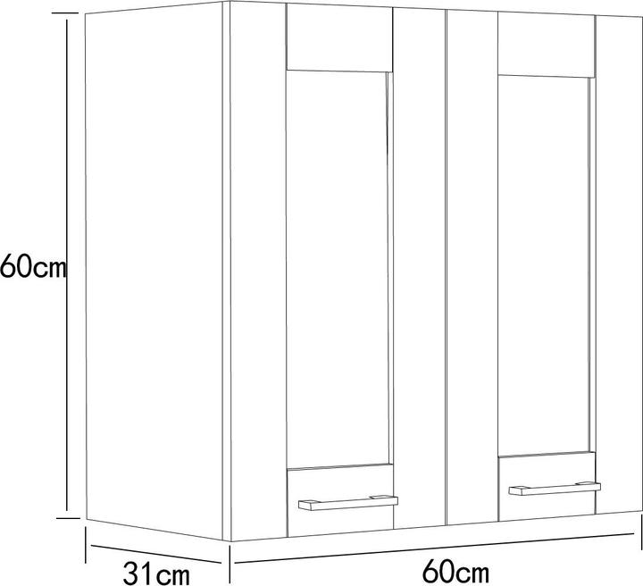 Produktbild VCM Küchenschrank B. 80cm Hängeschrank Colura (60 x 60 x 31 cm)