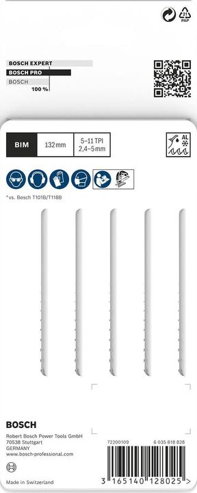 Actual product image Bosch Professional Zubehör PRO Multi Material thick and thin T345XF Stichsägeblatt, 132 mm, 5-tlg.