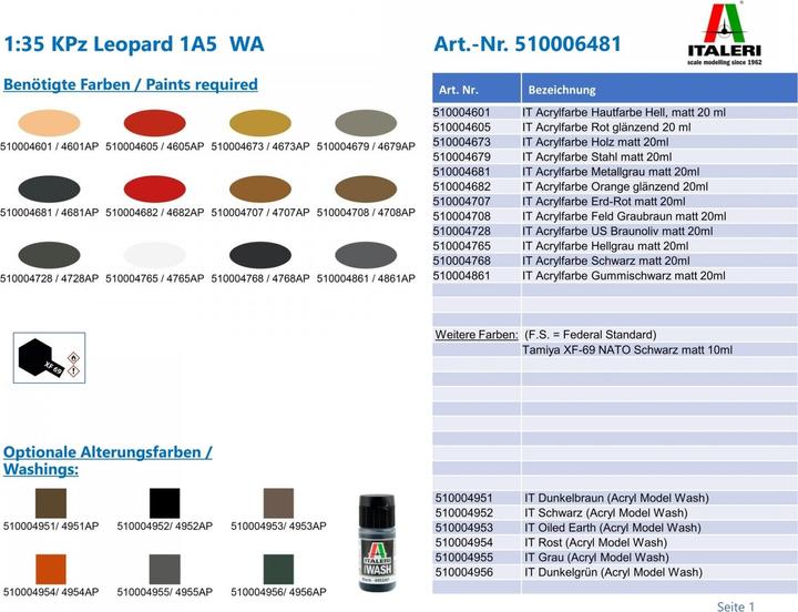 Actual product image 1:35 KPz Leopard 1A5 WA