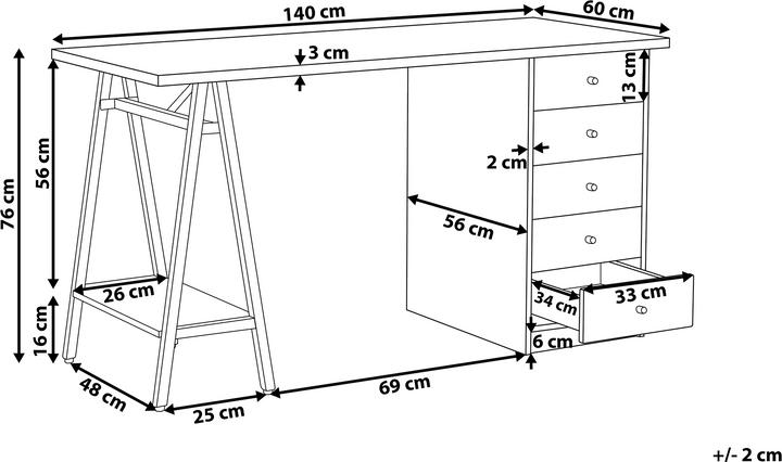Produktbild Beliani Heber (140 x 60 x 76 cm)