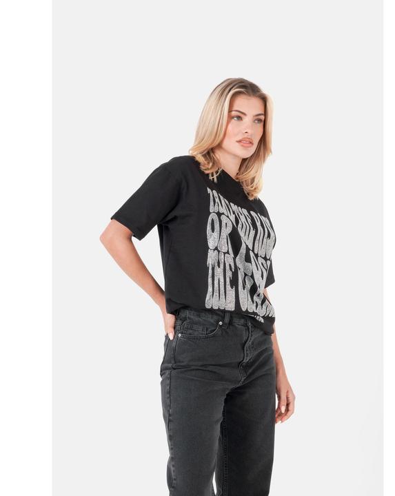 Immagine prodotto Sixth June T-shirt con testo in strass per donna (S)