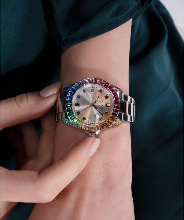 Image du produit Guess P SLV CS W/ BAGUETTE CRYS / SUN SLV DATE DL / P SLV BRCT Montre-bracelet (34 mm)