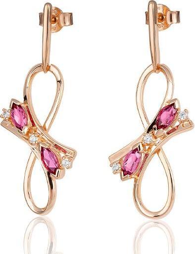 Breuning OHRSCHMUCK - E.ROSA TURMALIN/Brill. 0,138 Ct. H/si (750/18 K Gold)