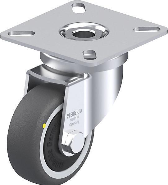 Actual product image kaiserkraft LPA-PATH light duty swivel castor, plate dimensions 60 x 60 mm, wheel Ø 50 mm