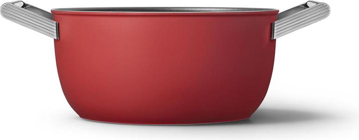 Productafbeelding Smeg CKFC2411RDM Braadpan Ø 24 cm met glazen deksel, 2 handgrepen, rood (24 cm, Braadpan + kasserol, Roestvrij staal, Aluminium)