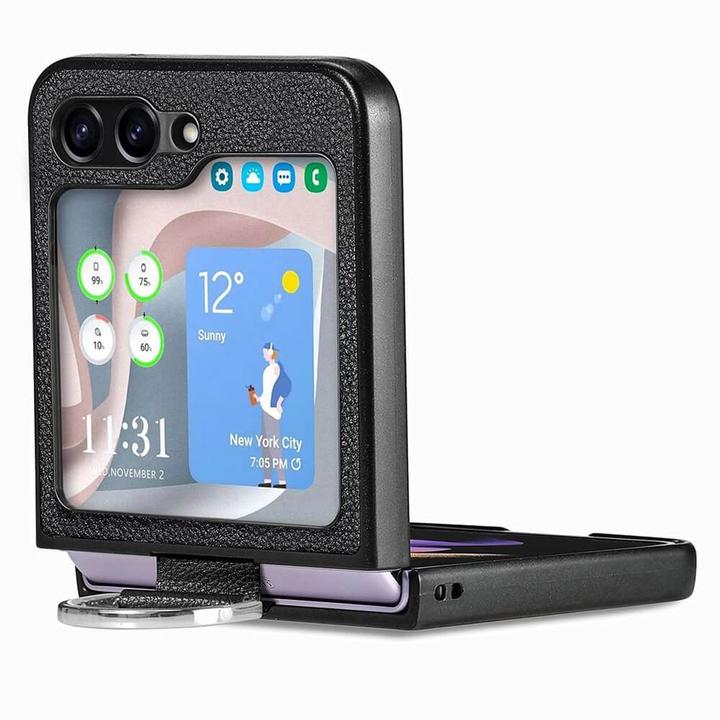Produktbild Cover-Discount Galaxy Z Flip5 - Hybrid Hülle mit Ringhalter braun (Samsung Galaxy Z Flip5)