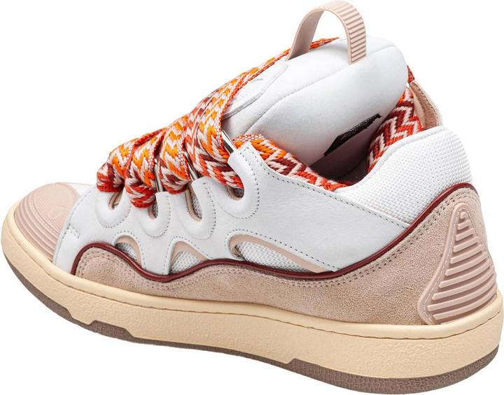 Image du produit Lanvin curb sneakers in white and peach leather (37)