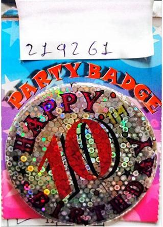 Immagine prodotto Generic Happy 10th Birthday Spilla/Badge per Feste