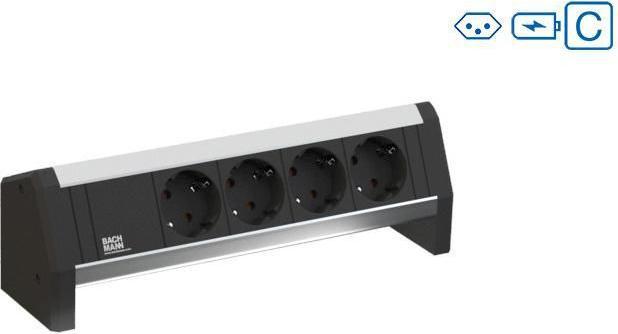 Produktbild Bachmann Desk 1 - 2 AC-Ausgänge - Indoor - Typ J - Aluminium - Kunststoff - 301 mm - 1 St (2 x, Typ 13)