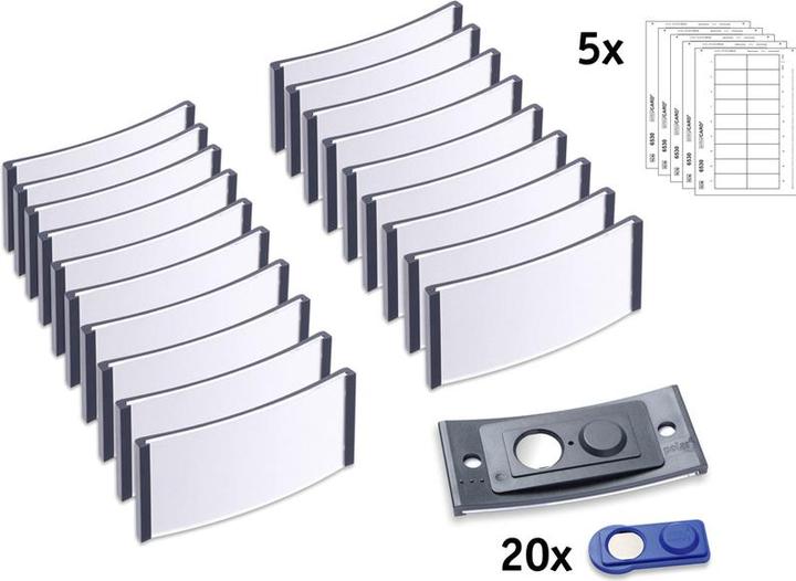 Actual product image Badgepoint POL30MA02-20DR Name badges, 65 x 30 mm, dark grey