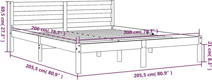 Produktbild VidaXL Bett Kiefer (200 x 200 cm)