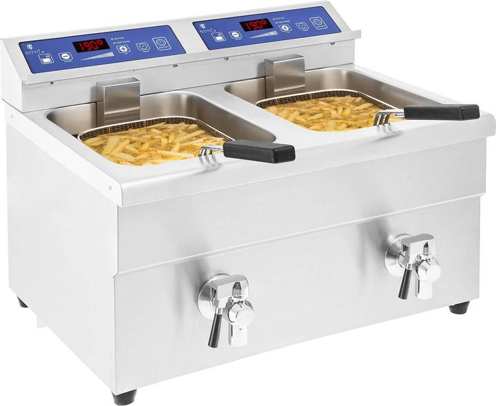 Actual product image Royal Catering Induction Deep Fat Fryer - 2 x 10 litres - 60 to 190°C