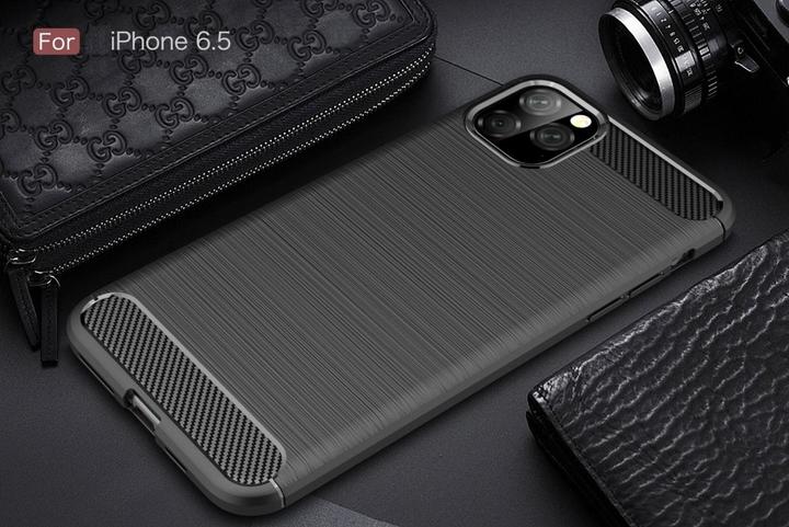 Actual product image Screenguard Apple iPhone 11 Pro Max Case Carbon Brushed Soft TPU (Apple iPhone 11 Pro Max)