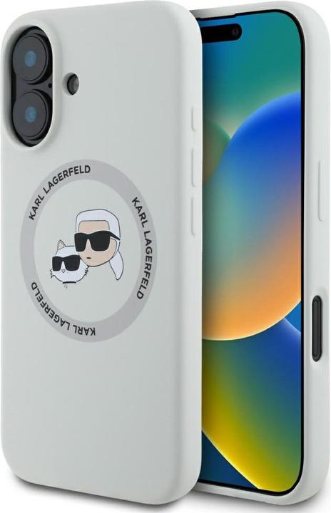 Immagine prodotto Karl Lagerfeld Custodia MagSafe per iPhone 16 in silicone liquido K&CH Heads (Apple iPhone 16)