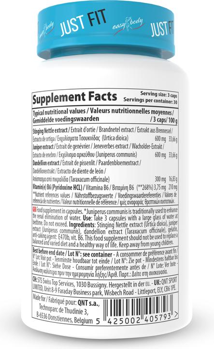 Nutritional values and ingredients Easy Body Waterless (1 Piece, Capsules, 54 g)