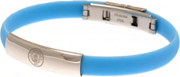 Actual product image Manchester City FC Crest Silicone Wristband (100% synthetic material)