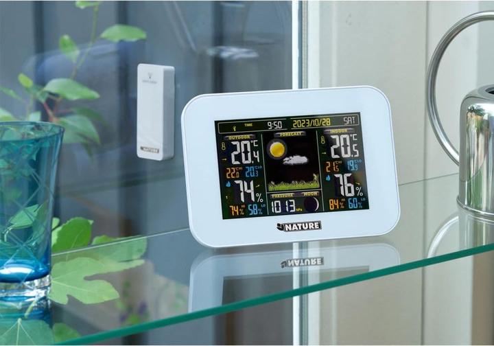 Produktbild Nature Wetterstation Digital H 12,5x17,5x2,5 cm Weiss Barometer Hygrometer