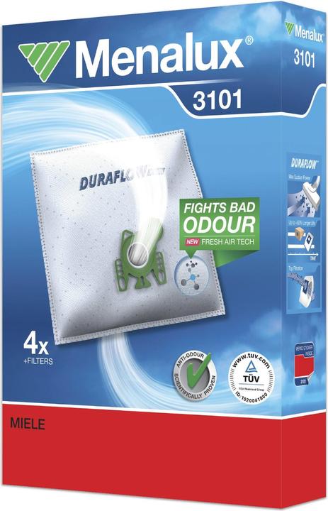 Image du produit Menalux 3101, 4 sacs à poussière synthétiques Duraflow, pour Miele Complete C2, complete C3, type GN (5 x)