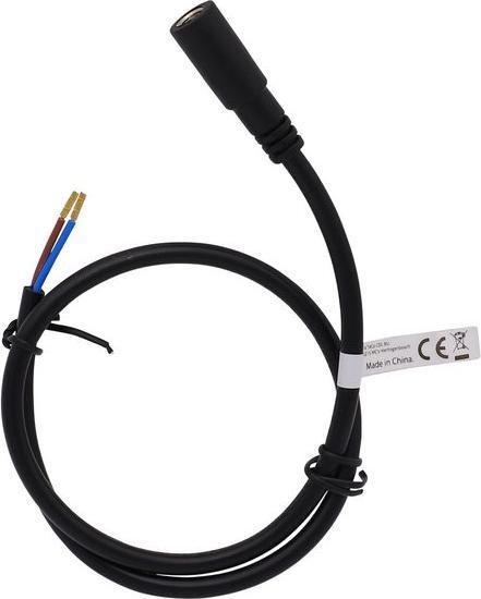 Actual product image RND Electronics DC connection cable, 2.1x5.5x9.5mm socket - open ends, straight, 300mm, black (0.30 m)