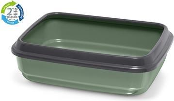 Actual product image IMAC Kattenbak Jerry 2Nd Life Gerecycled Groen / Antraciet (Cat litter tray open)
