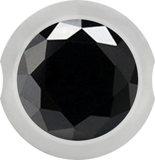 Produktbild Star Piercing Ball Closure Kugel silber mit Kristall schwarz (Chirurgenstahl 316L)