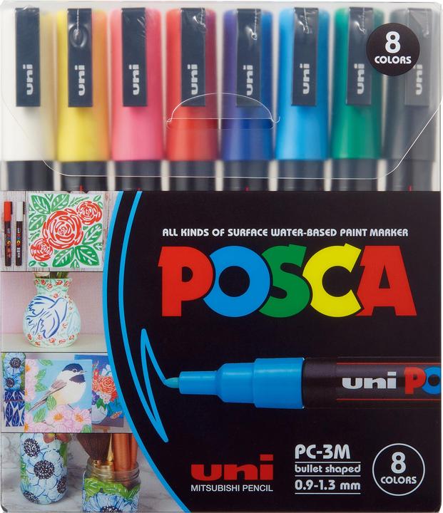 Produktbild Posca Marker PC-3M Rundspitze (Mehrfarbig, 1.30 mm, 8 x)