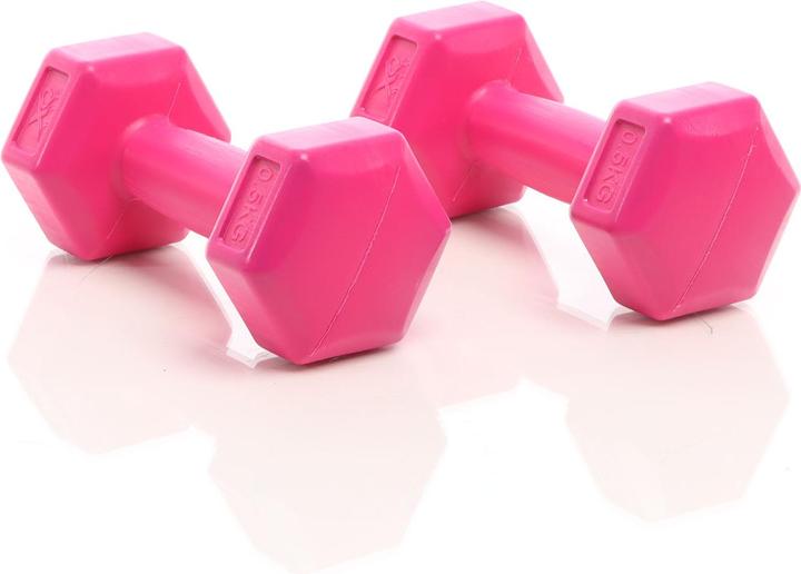 Luxtri Hantel Set 2 x 500 g Pink Kurzhantel 2er Gewichte Krafttraining Zuhause (2 x 0.5 kg)