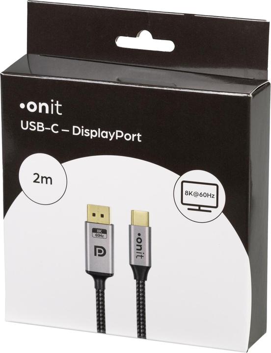 Produktbild Onit Kabel USB Type-C - DisplayPort, 2 m (2 m, DisplayPort, USB Typ C)