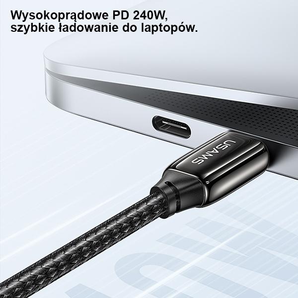 Produktbild Usams Ladekabel Typ-C zu Typ-C - Schwarz (1.20 m, USB 3.1)