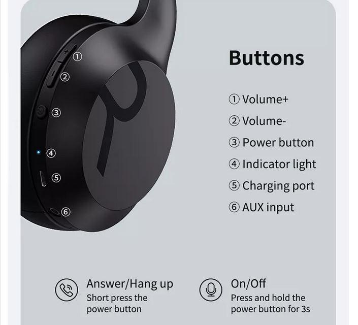 Produktbild PhoneLook Kopfhörer Remax RB-660HB kabellos Bluetooth 5.0 Over-Ear wireless HD stereo sound + Pure Bass (10 h, Kabellos)