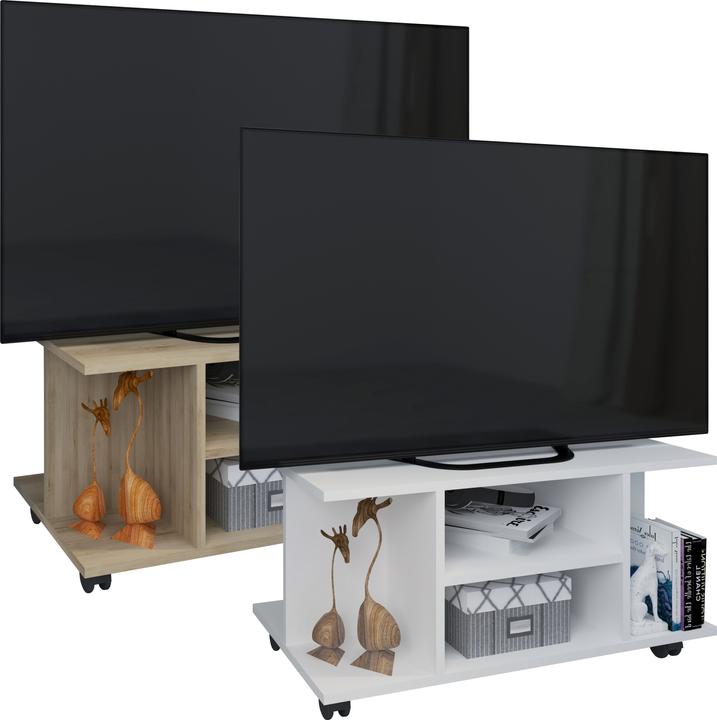 Immagine prodotto VCM Mobili TV in legno con rotelle Mobile TV Tavolo Consolle Rollabile Tavolo TV Findalo (80 x 40 x 40 cm)
