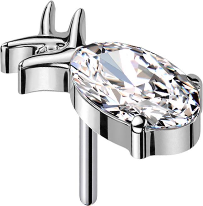 Produktbild Star Piercing Threadless Ananas silber Kristall silber (Titan G23, ohne Messing)