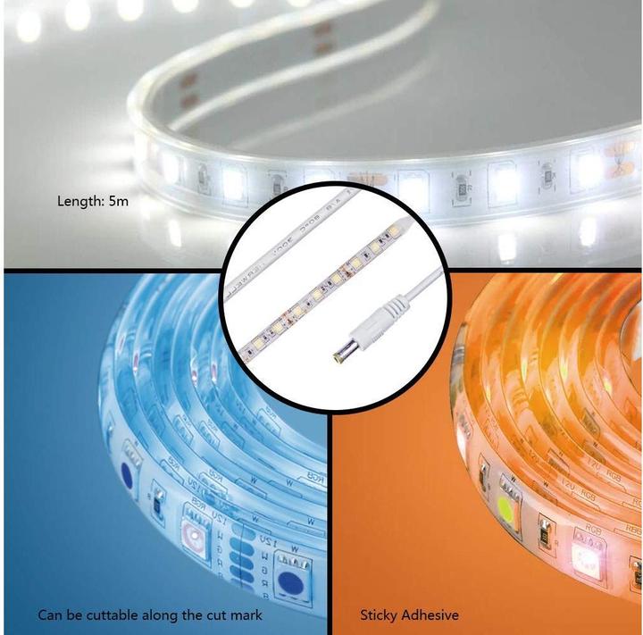 Actual product image Woox Smart LED Strip +Adapter RGB+WW, Alexa, Google Home (Multicoloured, 500 cm, Indoor)