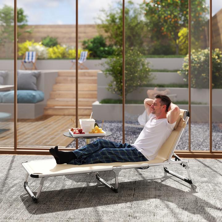 Actual product image Outsunny 5-stage adjustable garden lounger (80 cm)