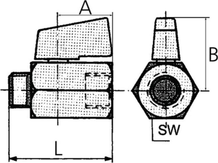Actual product image Riegler Mini ball valve 13.16 mm G 1/4 ″ internal/internal thread