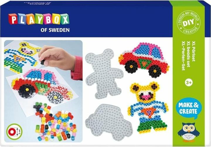 Actual product image Playbox Iron on beads XL - car and teddy bear 600 pieces