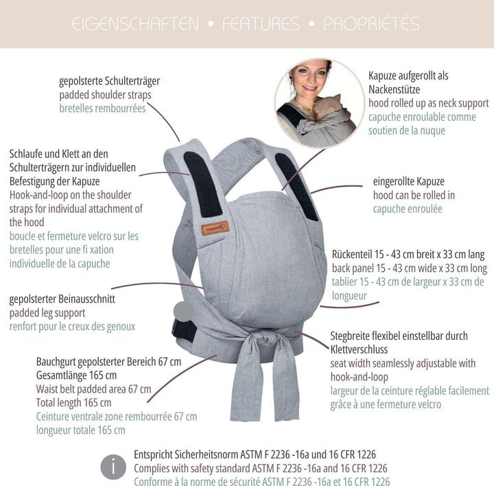 Actual product image Hoppediz Bondolino b.pure baby carrier