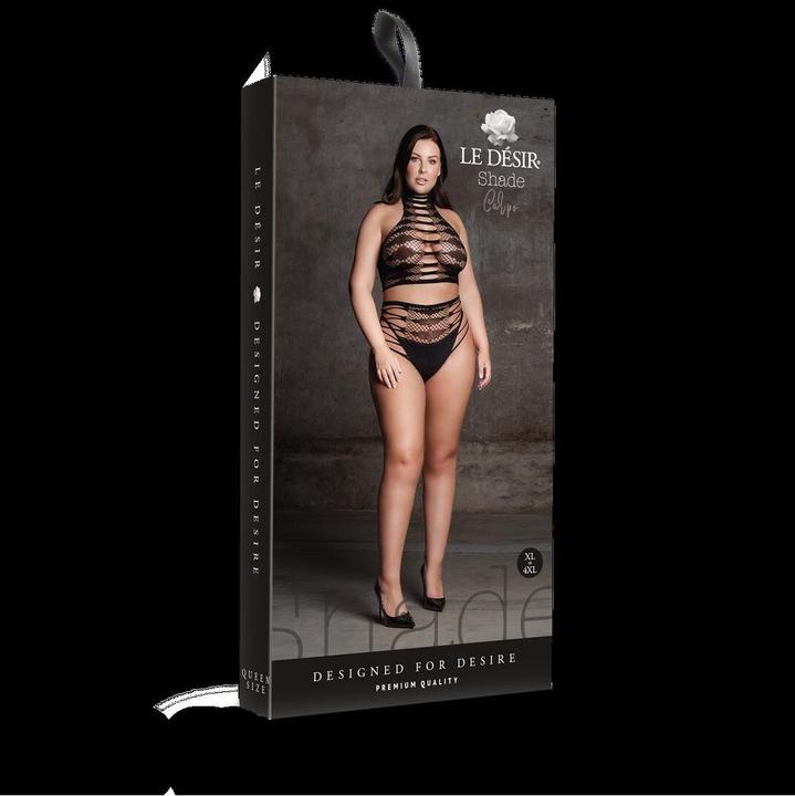 Productafbeelding Le Désir Carpo XLVI - Tweedelig met coltrui, croptop en panty - Plus Size (Eén maat voor iedereen)