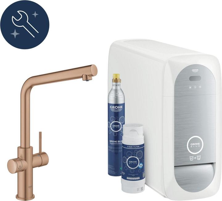 Produktbild Grohe Küchenarmatur mit Filterfunktion Blue warm sunset gebürstet 31454