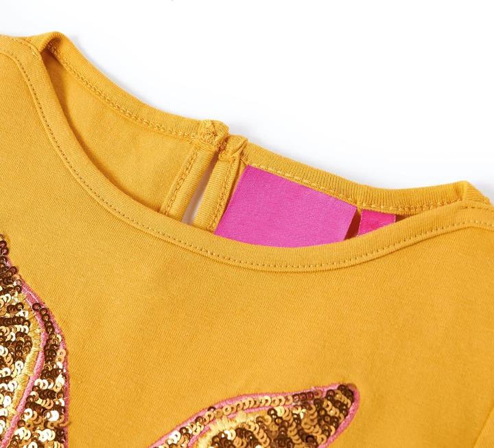 Image du produit VidaXL T-shirt manches longues enfant Ocre 128,Matière : 95% coton. 5 (128)